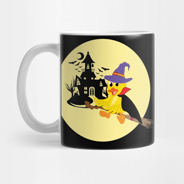 Flying Duck Witch by Miozoto_Design